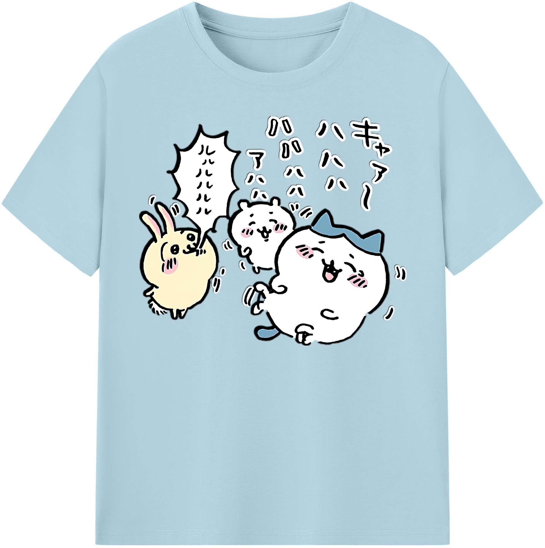 （画像用） ちいかわ うさぎ Chii-kawa usagi 綿100％半袖Tシャツ（フロントプリント）